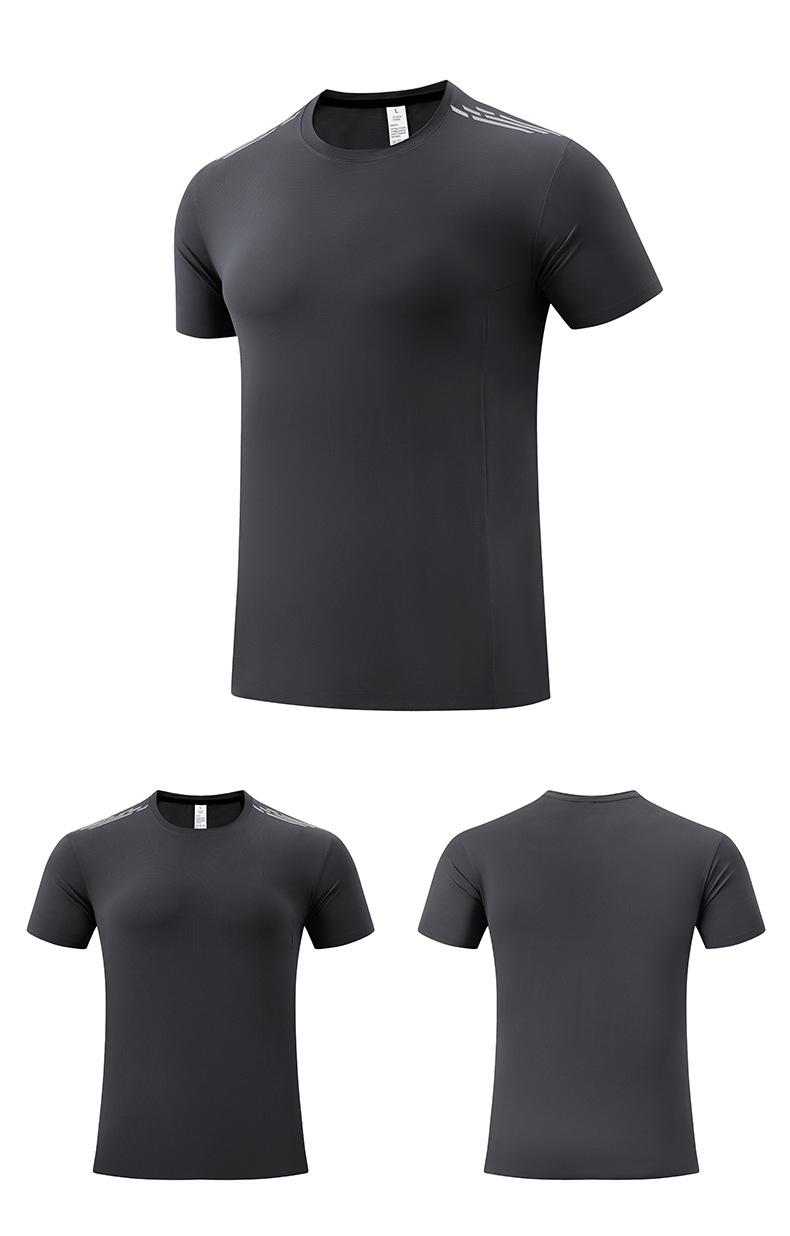 Smooth Nylon Wear-Resistant Ice Silk Quick-Dry T-Shirt for Men, Fitness Running Sports Short Sleeve