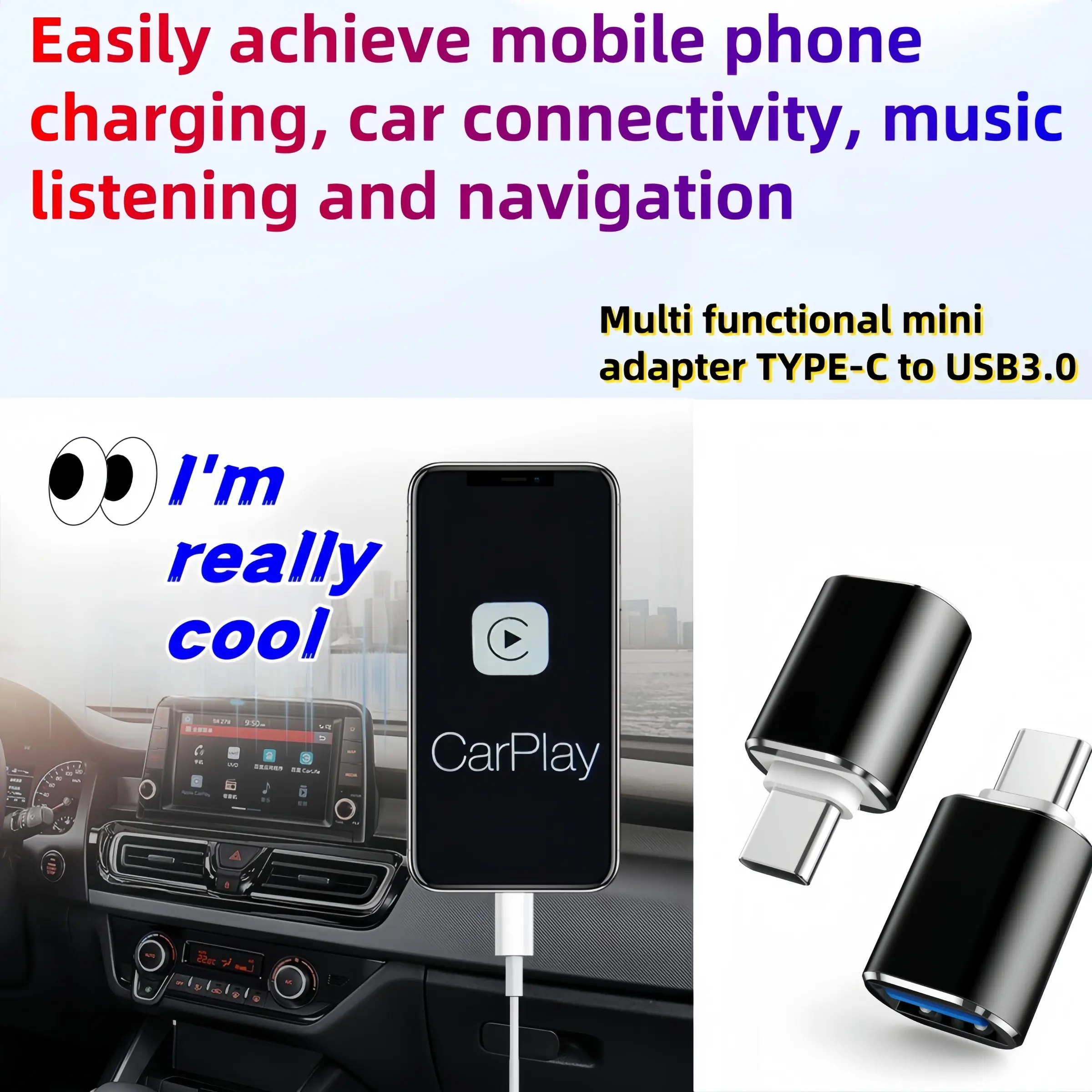 USB 3.0 Type-C OTG Adapter | Instantly Expand Your Phone Storage, Works for iPhone 15 Huawei Android Phones & New Type-C Car Ports, Plug & Play Data Transfer for Flash Drive, Music Movies Files