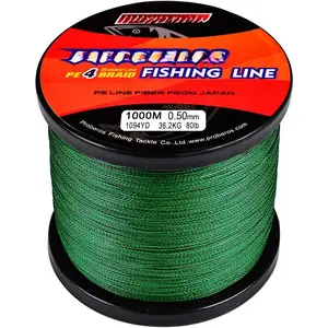 Braided Fishing Line 4 Strands Stronger Multifilament PE Braid Wire Saltwater 6LB-100LB 110yards 328yards 547yards Super Strong Superline