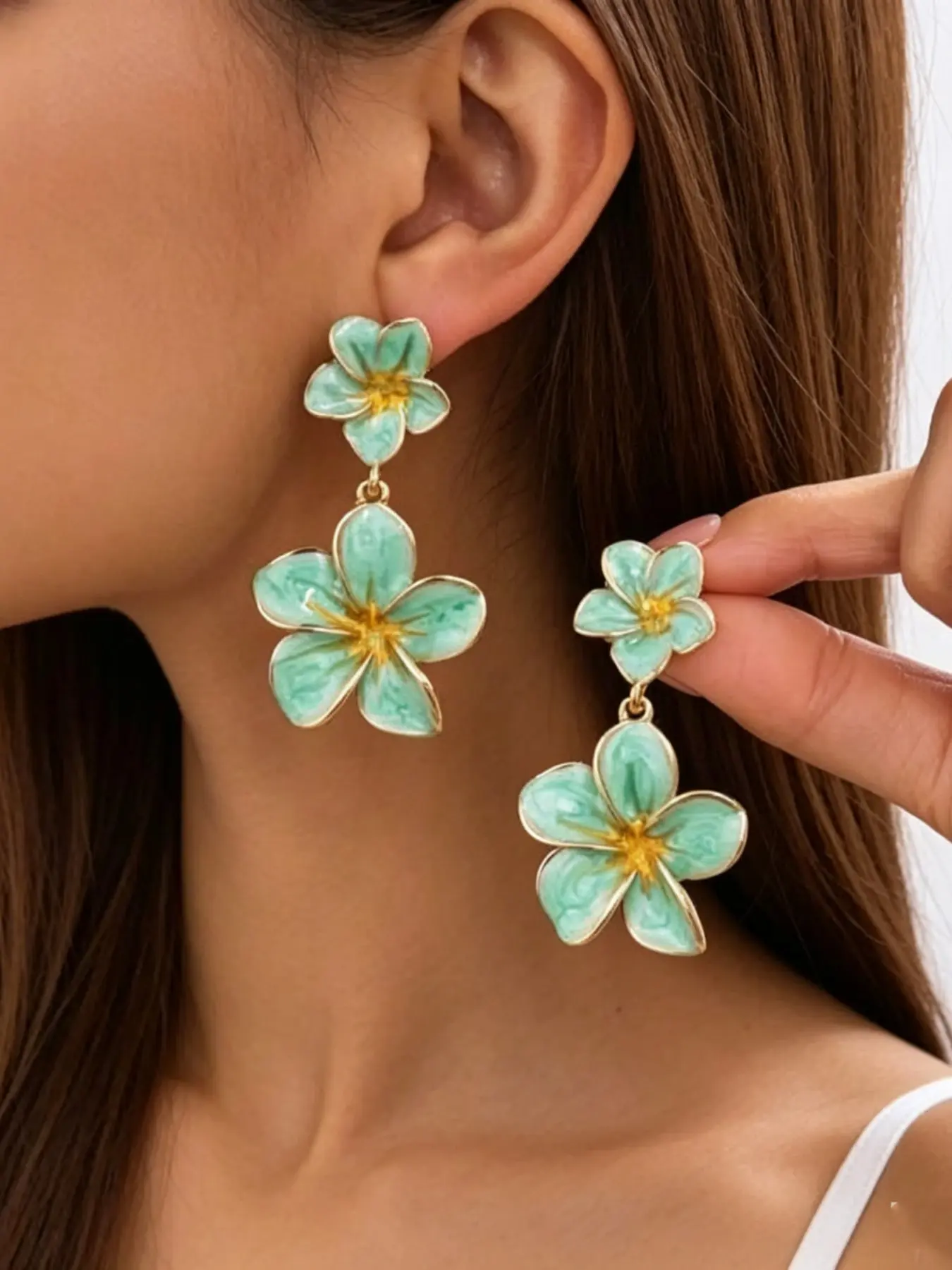 Elegant Flower Earrings for Women, Long Dangle Ear Jewelry, Chic and Versatile, Perfect for Any Occasion, High-End Style Accessories