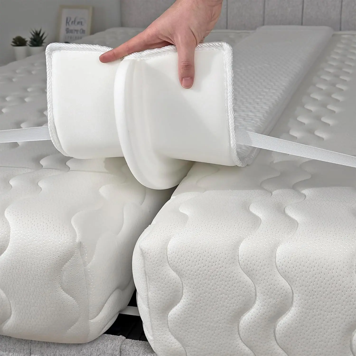 10" Extra Wide Bed Bridge Twin to King Converter Kit - Adjustable Design Split King Gap Filler - 25D Memory Foam Mattress Connector - Durable, Patent Pending, Effortless Setup for Couples' Cozy Sleep