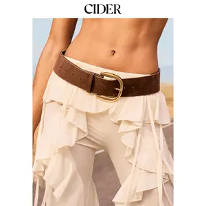 Cider WIDE FAUX SUEDE BUCKLE BELT