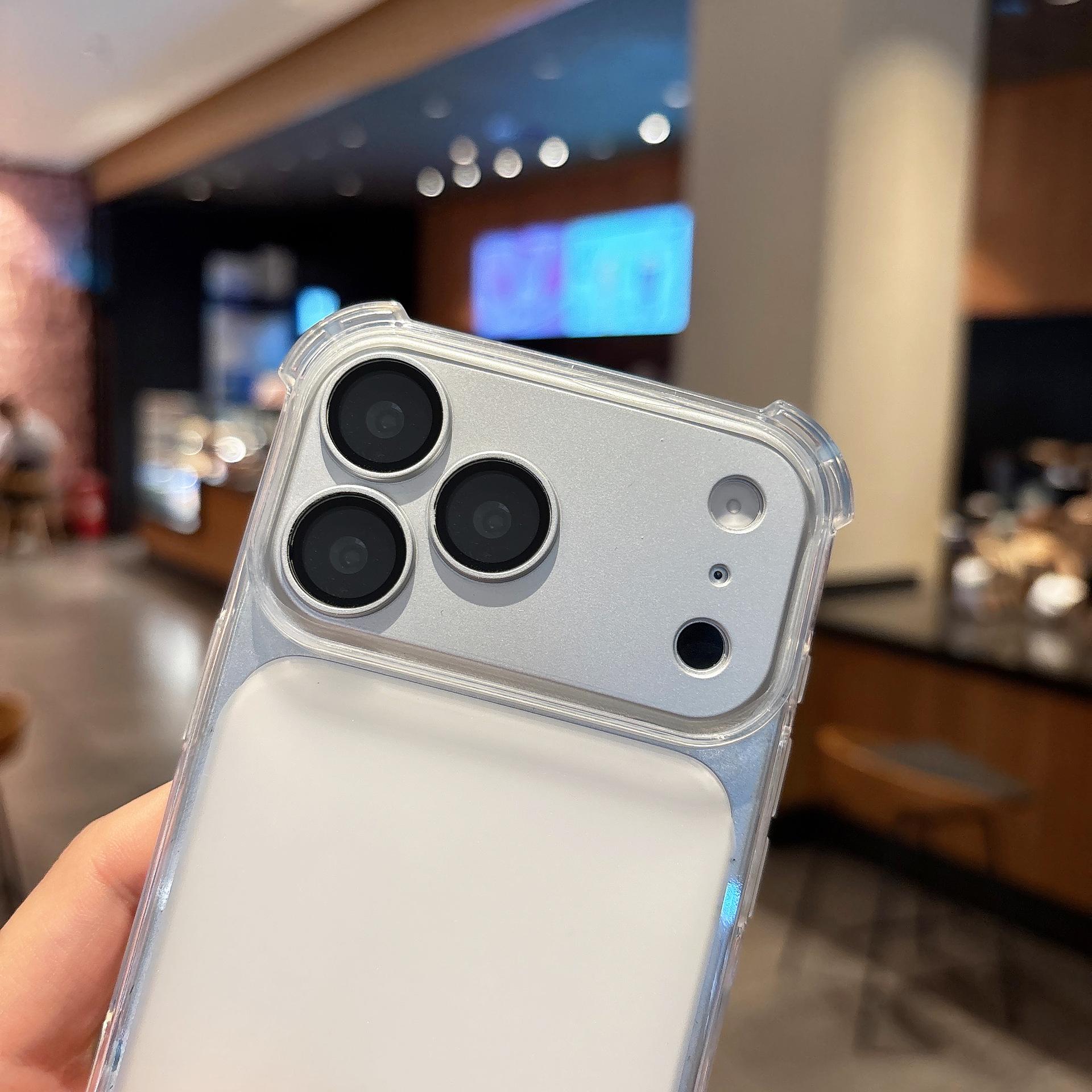 Four-corner anti-drop detachable lens case that instantly transforms into a 17-inch one, suitable for iPhone 17/16/15/14/13, shockproof and anti-drop full-coverage protective case with large viewing window