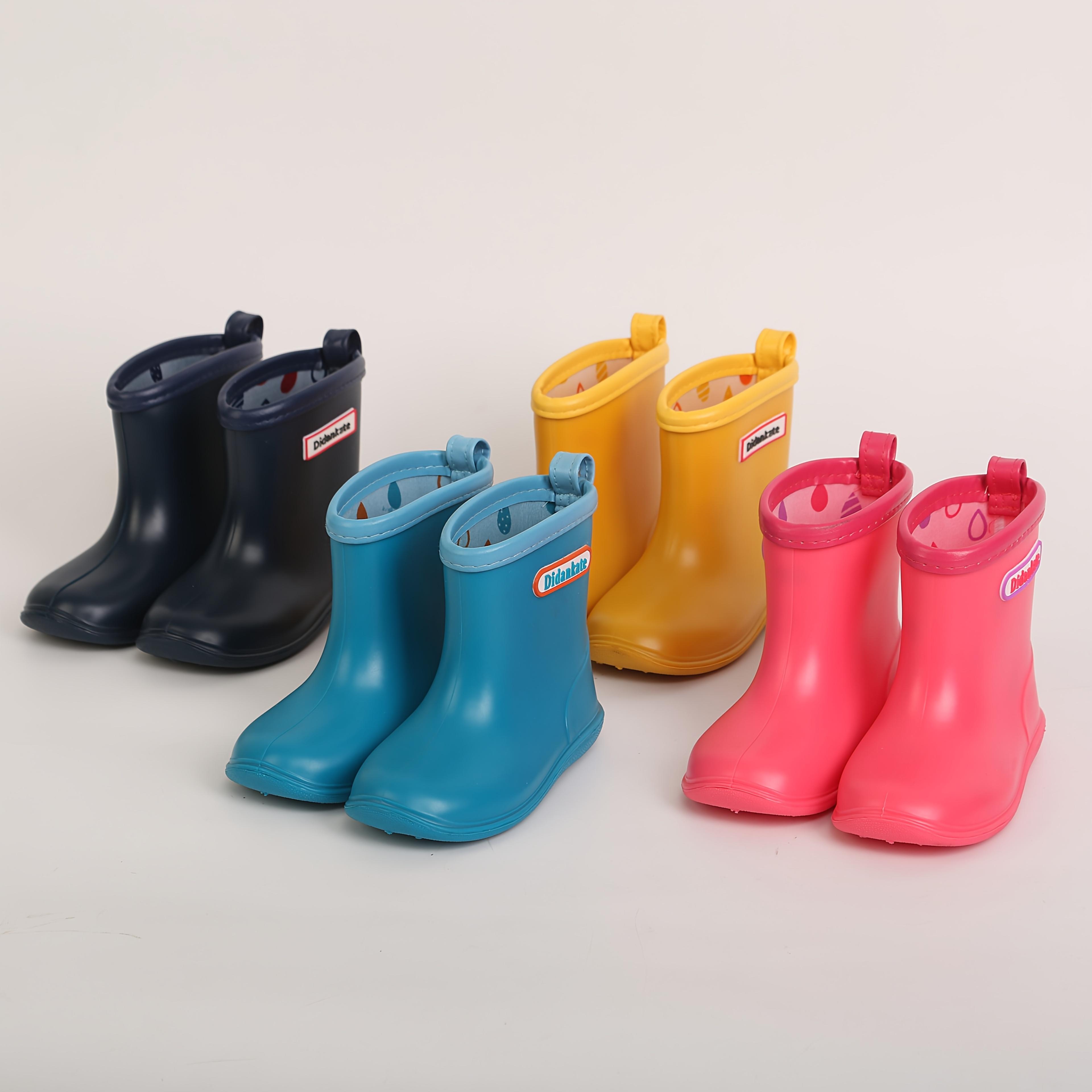 Kids' Waterproof Cartoon Pull-On Rainboots with Pull-On Handles, Synthetic Slip-Resistant Outdoor Footwear for Rain Protection, Indoor-Outdoor Fun, Rain Gear