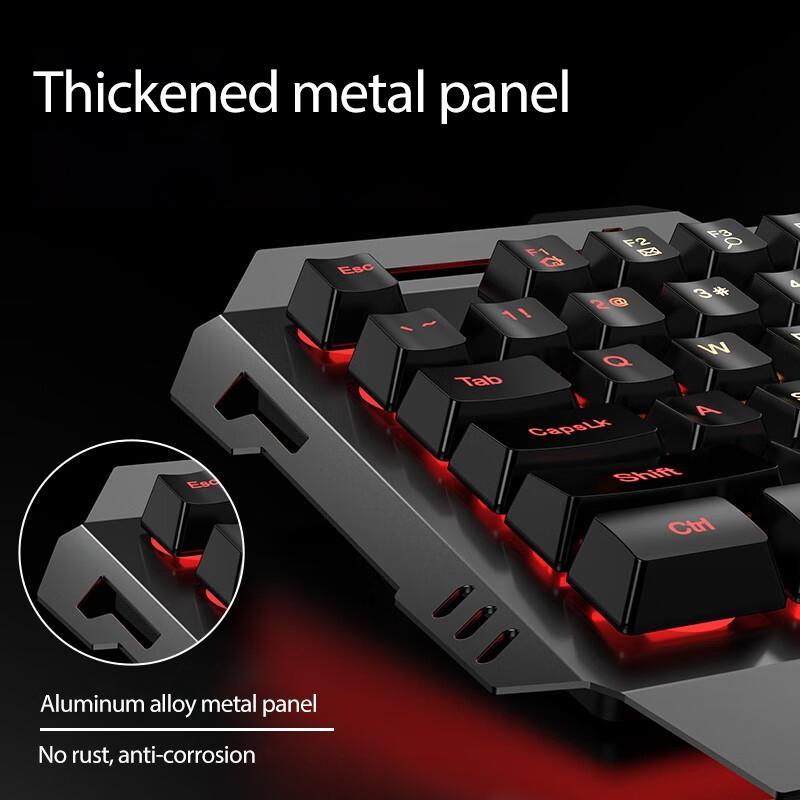 EWEADN Wired Gaming Keyboard, LED Backlit 104 Keys Full-size Silent Keyboard, Ergonomic Keyboards with Knob Switch for Desktop Computer and Notebook, Rainbow Keyboard