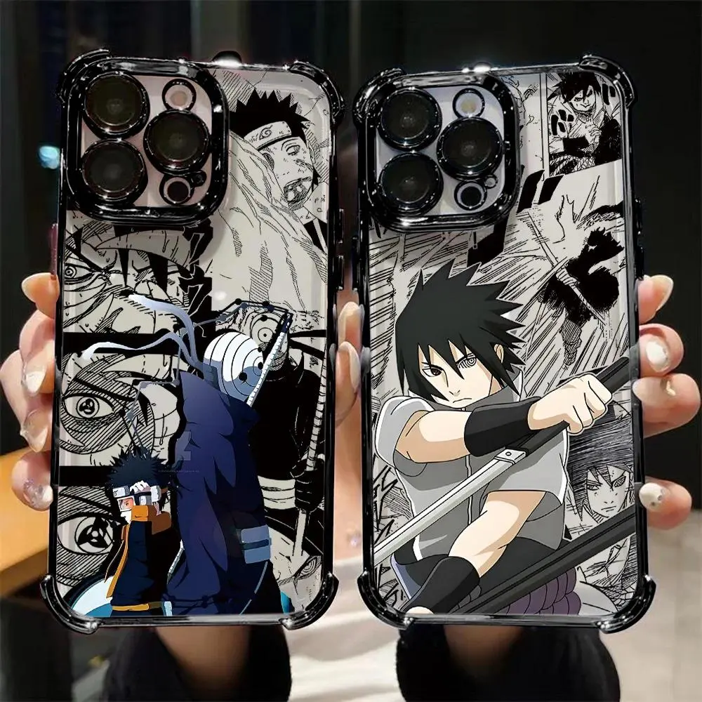 Hot Anime Naruto Plating Phone Case for iPhone 17/16/15/14/13/12/11 Pro/ProMax/Plus, Silicone TPU Customized Anti-Drop Airbag Case