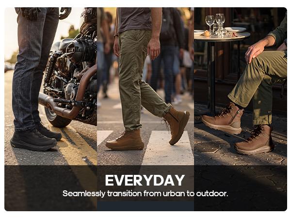 NORTIV 8 Men's Tactical Hiking Boot Lightweight Cushion Sole Boots for Work All Day Side Zipper Motorcycle Combat Military Boot Arch Support 8 Inches Terrascope