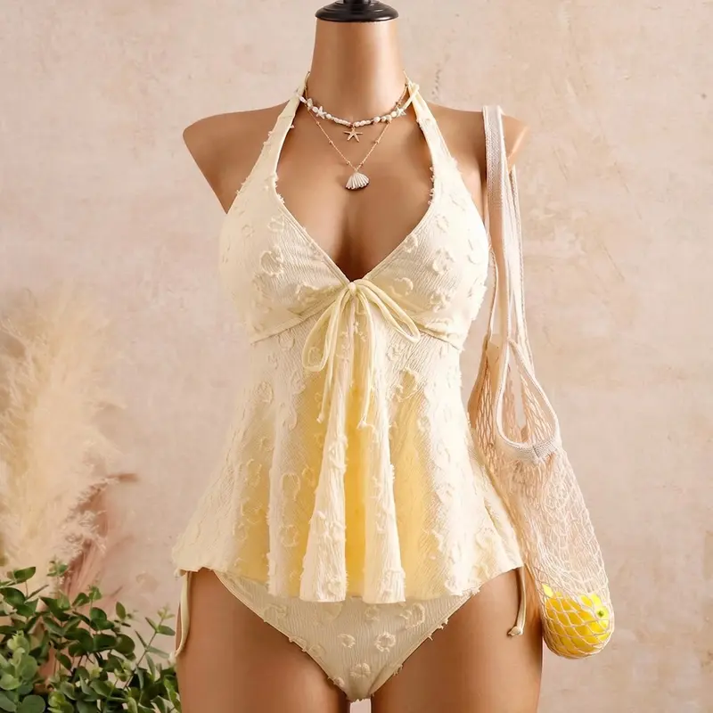 Women's Fashion Tankini Swimsuit, Stylish Two-Piece Swimwear, Comfortable Beachwear, Perfect for Pool Parties and Vacations, Swimwear Beach Outfits, Tankinis Set