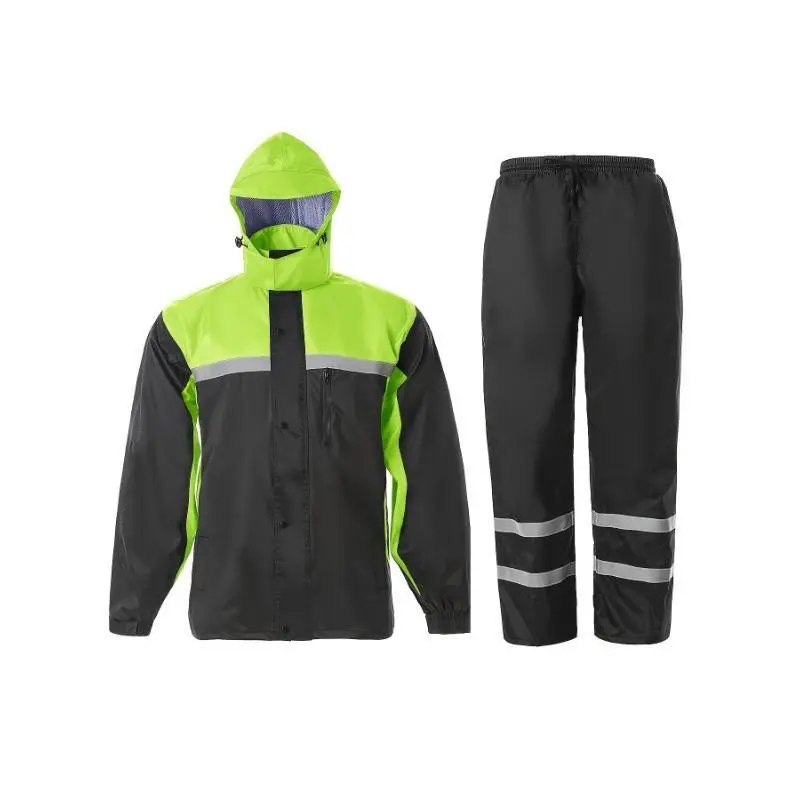 Men's Rain Suit High Visibility Reflective Work Jacket Pants For All Sport Farm Fishing Motorcycle