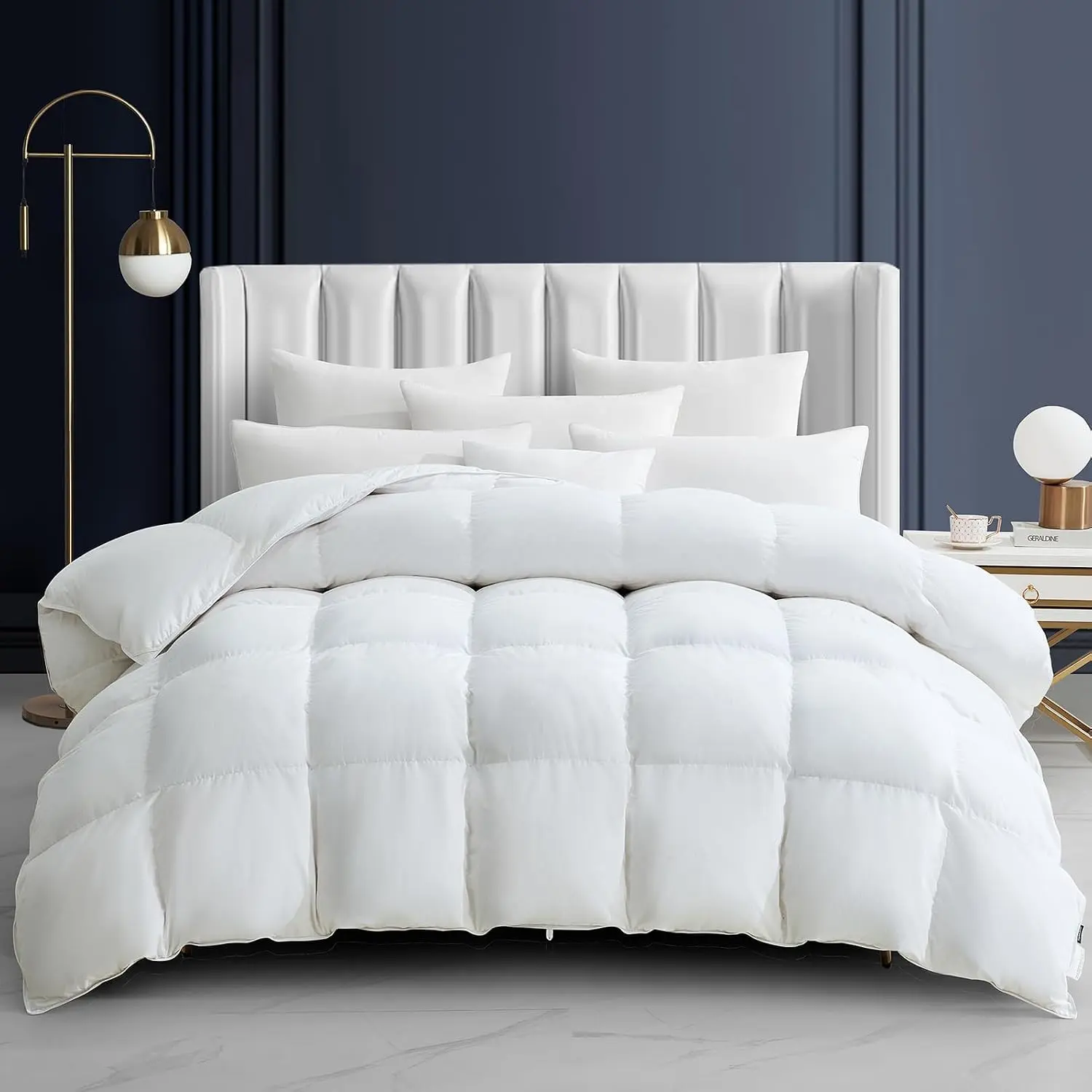 Down Comforter Heavyweight White Down Duvet Insert Ultra Soft   Cover   Comforter 90 x 90 Inches