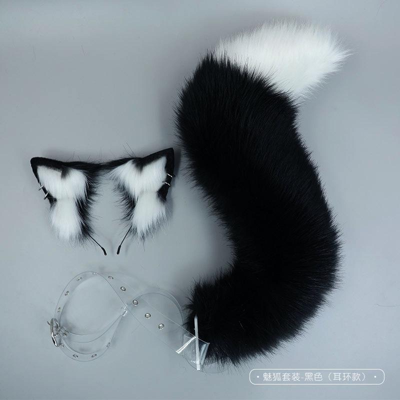 New Red Fox Ear Beast Tail Wolf King Ear Cat Ear Headband Custom COSPLAY Hand Made LOL Golden Fox Ears Anime Hair Accessories