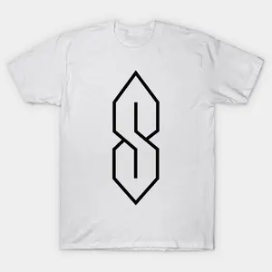 Unisex Minimal Interlocking Diamond Line Art T-Shirt, Modern Geometric Infinity Outline Graphic Casual Crewneck Tee S-3XL