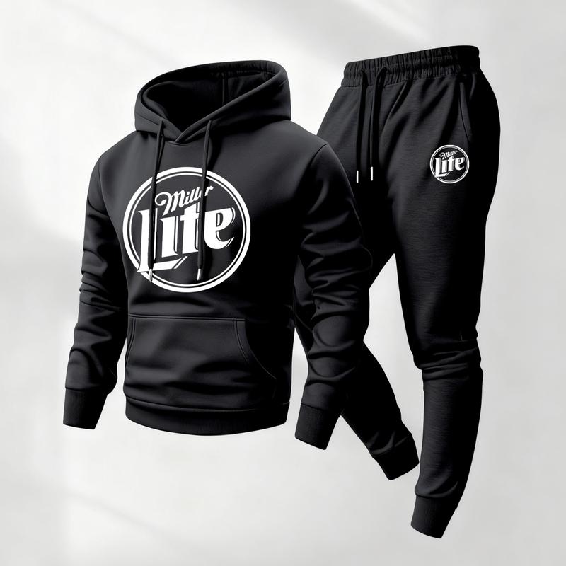 Men's USA Lite Beer Print Hoodie and Drawstring Sweatpants Set, Menswear, Casual Athletic Long Sleeve Hooded Jacket & Trousers for Fall & Winter, Men's Clothing for Daily Wear, Sportswear Indoor Outdoor, Tracksuit, Athleisure Summer Clothes Men's USA Lite Beer Print Hoodie and Drawstring Sweatpants Set, Menswear, Casual Athletic Long Sleeve Hooded Jacket & Trousers for Fall & Winter, Men's Clothing for Daily Wear, Sportswear Indoor Outdoor, Tracksuit, Athleisure Summer Clothes