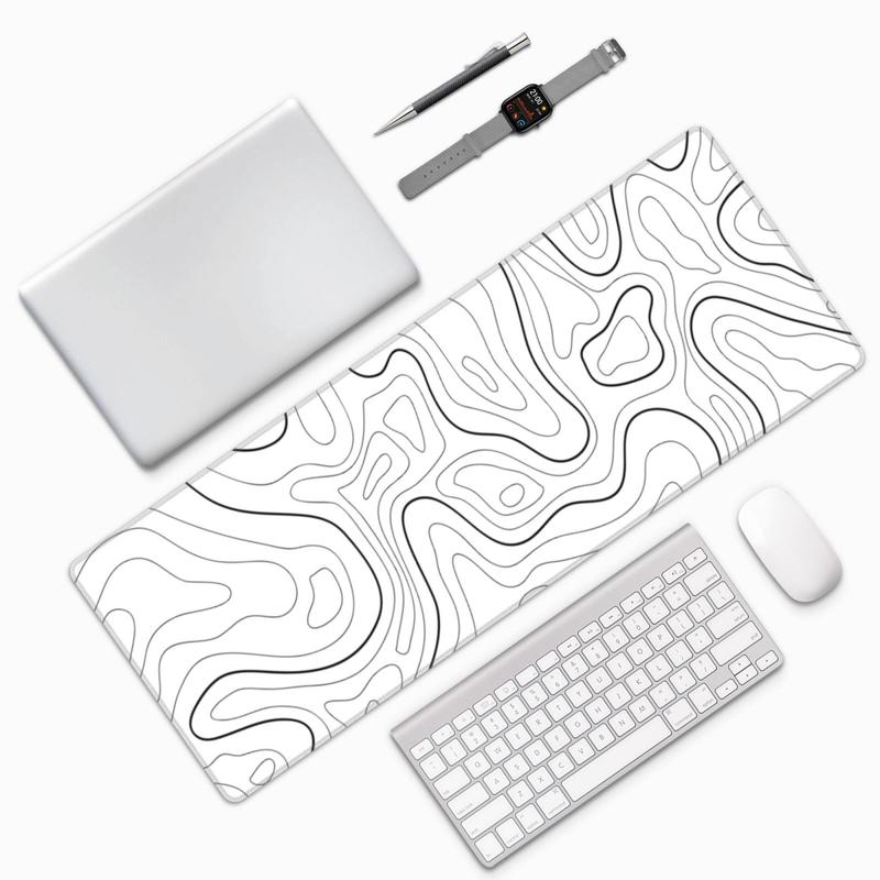 Large Gaming Mouse Pad with Stitched Edges, 1 Count Minimalist Desk Mat, Extended Mouse Pad with Anti-slip Base, Desk Pad for Keyboard & Mouse, Office Accessories, Corporate Work Desk Accessories