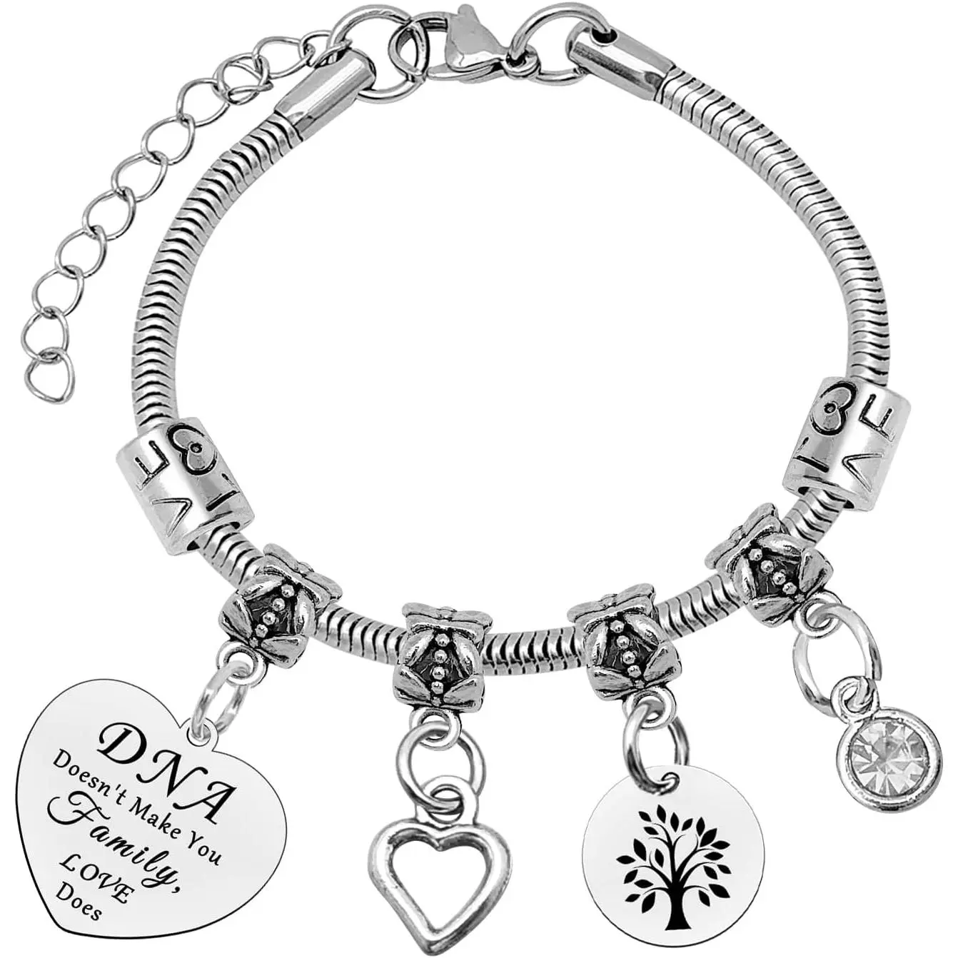 Bonus Daughter Gifts Bracelet Step Daughter Gifts Stepdaughter Gifts from Stepdad Stepmom Adoption Gifts Daughter in Law Gifts DNA Doesn't Make You Family, Love Does  Christmas Birthday