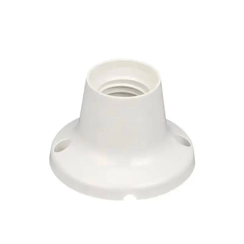 3 Pack E27 Screw Lamp Holder, Plastic Round Base Bulb Socket, Easy Install Ceiling Wall Mount Light Socket for Household Lighting
