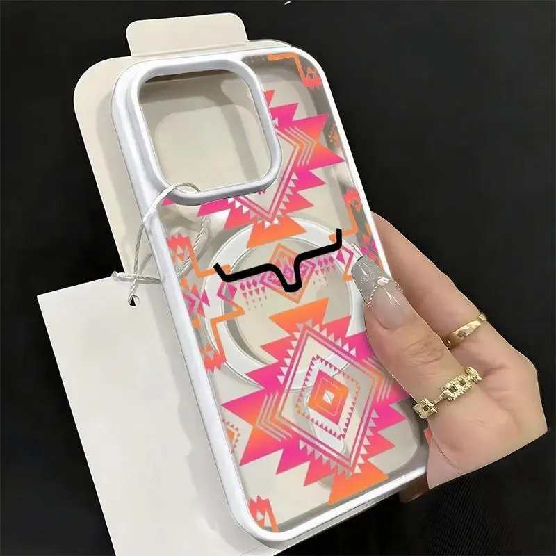 Aztec Pattern Phone Case Tribal Geometric Style for iPhone 17 16 15 14 13 12 11 Plus Pro Max. A8