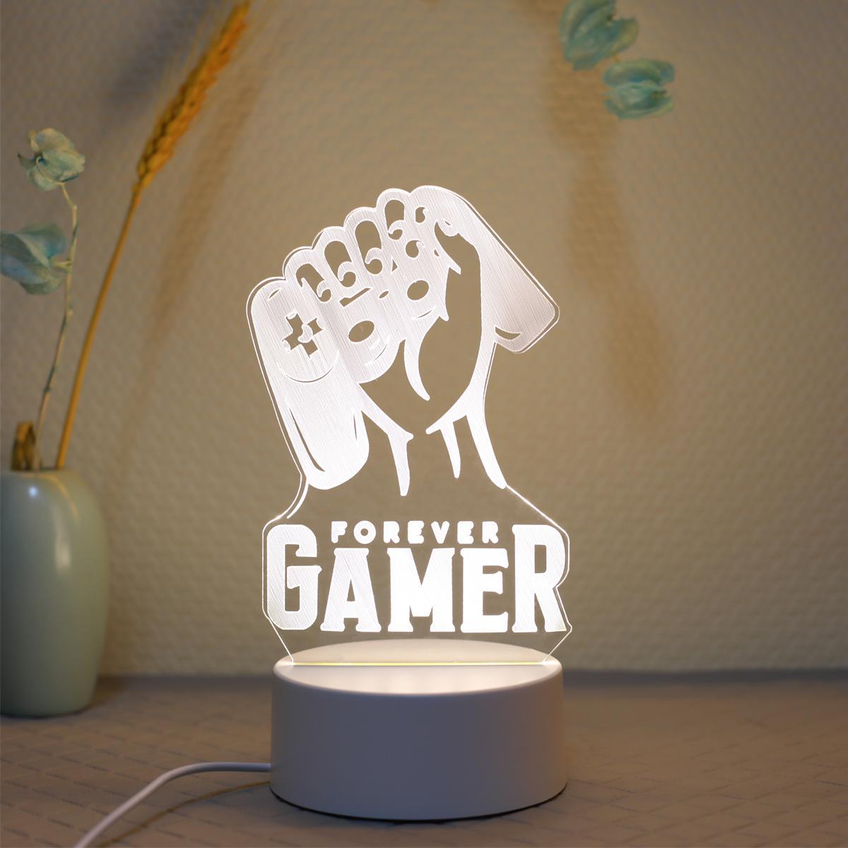 Game Controller Night Light, USB Powered Creative Glowing Desk Lamp, Atmosphere Light, 3D Decorative Night Light, Led Mood Light for Bedroom Gift, Home Decor Light, Led Nightlight
