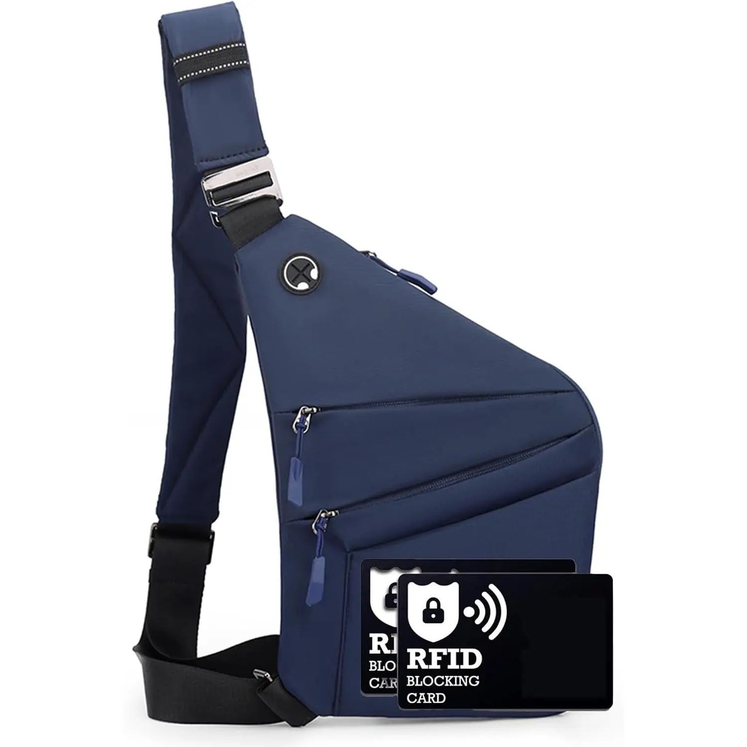 Anti  Crossbody Bags for Women Men, Multi-Pocket  Bag, Slim Sling Bags with 2 RFID Blocking Card