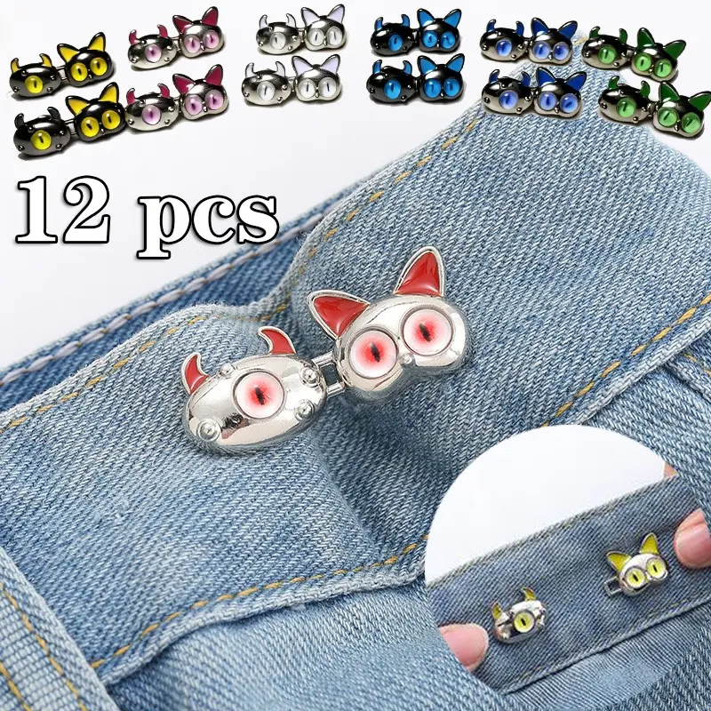 Three-Eye Monster Pants Waist Buckle, Adjustable Sleeve Clips, Hem Fasteners, Durable Metal Regulators, Fashion Gift