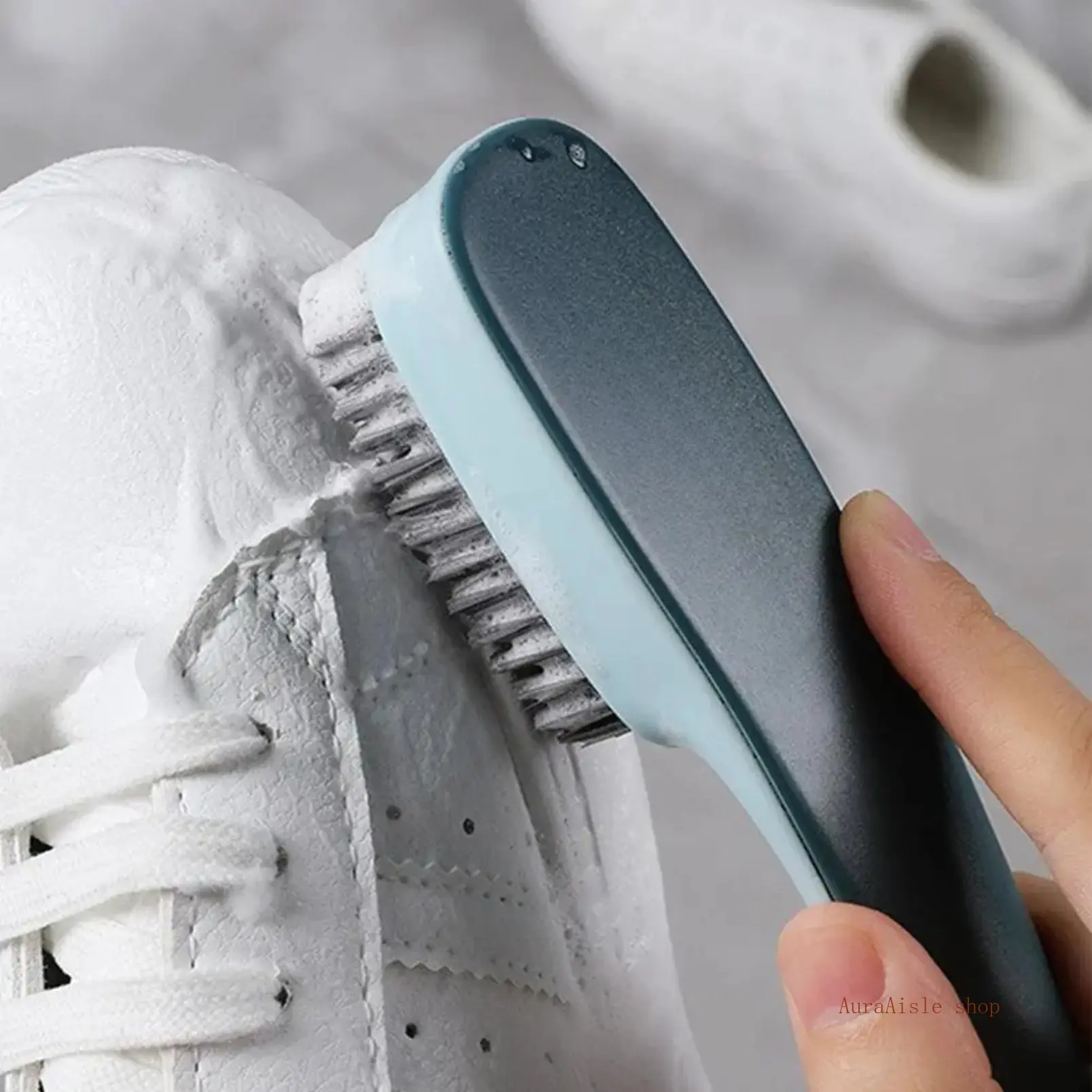 Multipurpose Plastic Cleaning Scrub Brush, Dual-Use Stiff Bristle Cleaner For Deep Scrubbing Sneakers And Fabric Garments, Durable Household Handheld Cleaning Tool For Daily Stain Removal On Footwear, Clothing And Various Fabric Surfaces