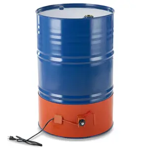 【DealsForYouDays】VEVOR Metal Drum Heater, 1200 Watt 10 inch Width, Pail Heating Band for 55 Gallon Barrel, 86-302 Adjustable Thermostat, High Efficiency Silicone Grease Keg Heater, FCC Listed Orange