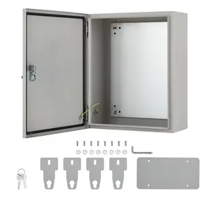 Garvee Electrical Junction Box, 20 x12 x 10", Lockable Steel Electric Meter Box with Mounting Plate, NEMA 4X Enclosure, IP66 Waterproof Dustproof, for Indoor & Outdoor Switch Router DIY