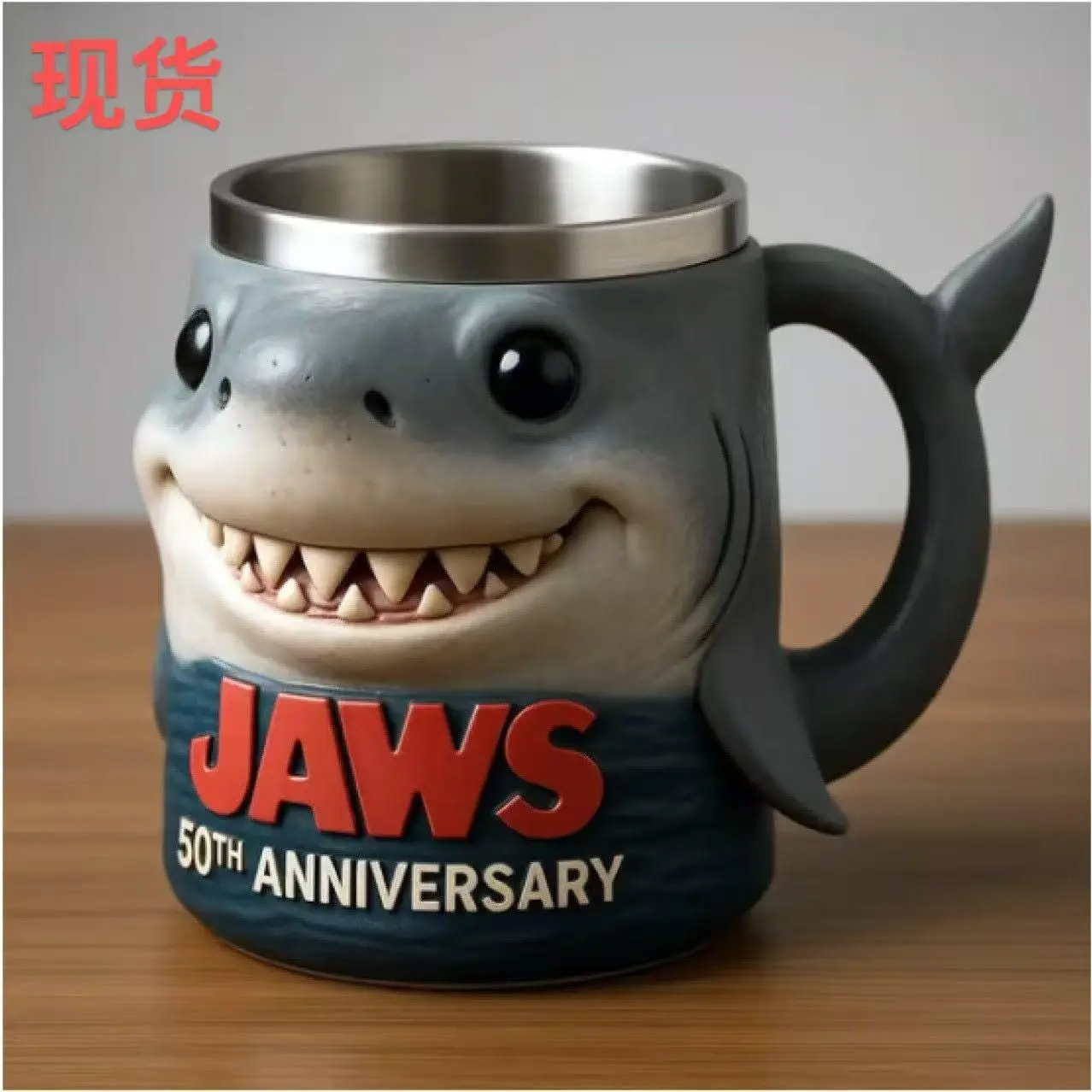 Jaws 50th Anniversary 3D Shark Mug Creative Ceramic Coffee Cup Unique Movie Collector Gift Home Office Decoration -Limited