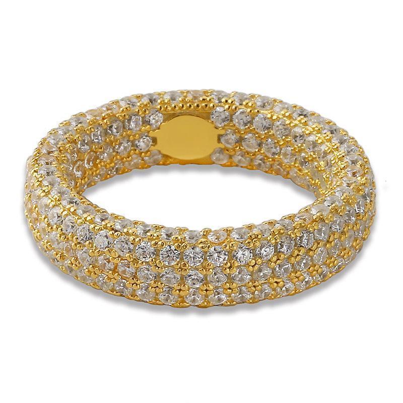 ICE HUE Iced Out Eternity Band,  Sterling Cubic Zirconia Ring, Perfect Gift Option, Ring for Men & Women, Jewelry for Men