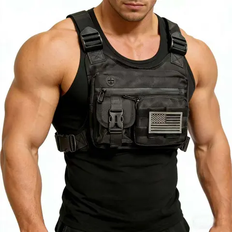 Outdoor Chest Bag for Men & Women, Nylon EDC Holder Chest Pack, Active Sports Utility Gear for Running and Cycling