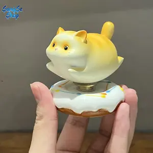 Adorable Rotating Lucky Cat Figurine, Ceramic Maneki Neko Decoration, Bring Wealth, Luck and Prosperity, Perfect New Year Gift