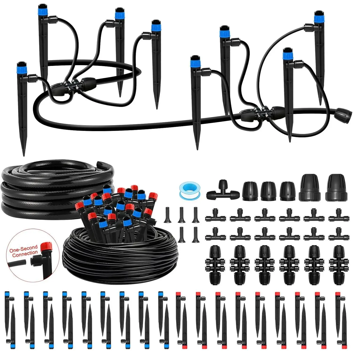 Drip Irrigation Kit for Garden, Raised Bed Watering System 250FT, Quick-Connect  Accessories, Drip Line Kit for Greenhouse, DIY  Sprinklers Set for Yard Outside, De Riego Por Goteo