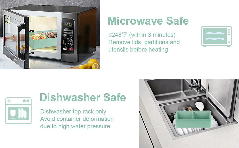 Bento Box Adult Lunchbox 2-Layer Leak-Proof Microwave Safe with Removable Compartments Portable Travel Container for Adults Modern Lid Green Plastic Insulated 1400ml Thanksgiving tableware Value Pack TikTokShopBlackFriday Christmas Gift Set Stock Up