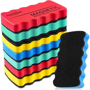 Magnetic Whiteboard Eraser, 8 Pack Multi Color Dry Erase Eraser Magnetic, Streak-Free Non-Scratch Foam Eraser for Glass Whiteboard Classroom Office Home School