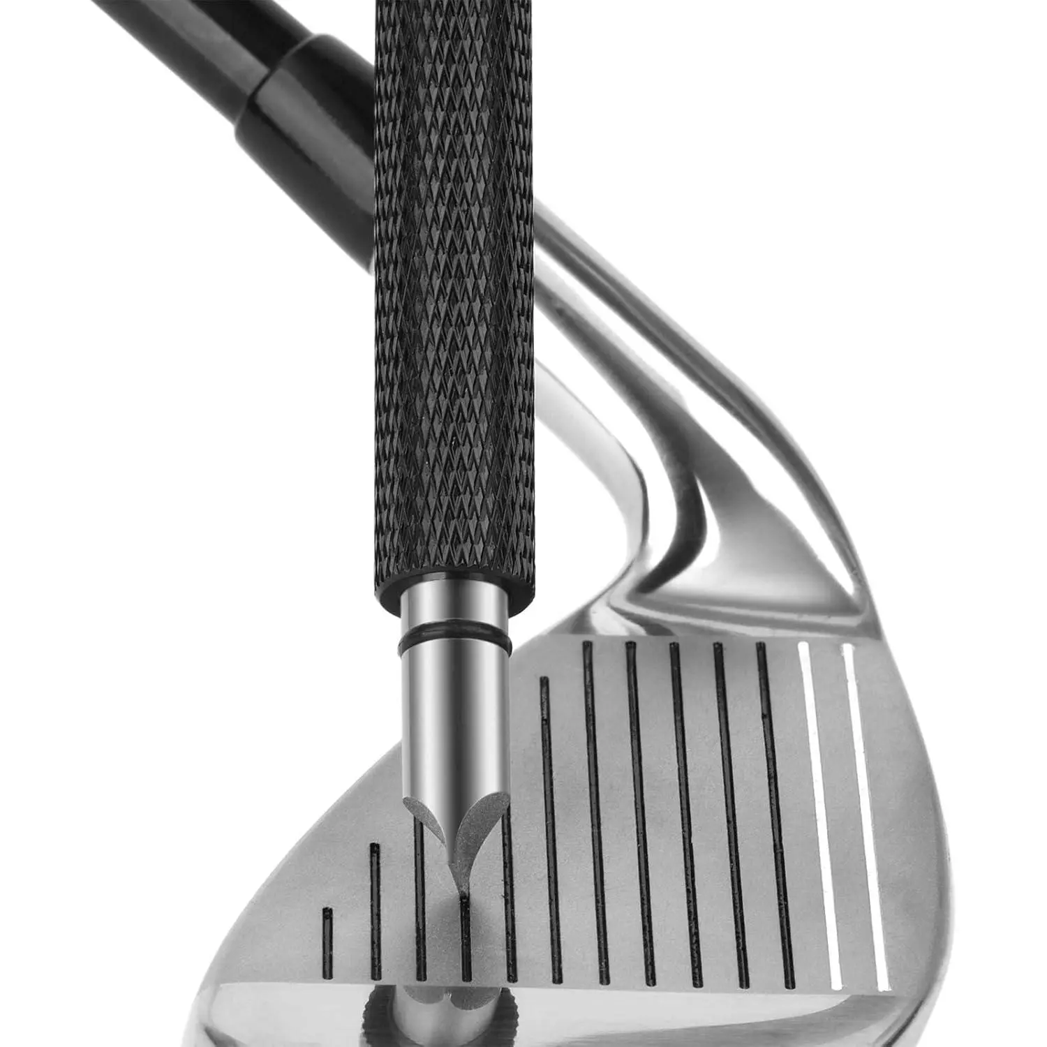 Golf Club Groove Sharpener Golf Gadgets - Re-Grooving Tool and Cleaner for Wedges & Irons, Generates Optimal Backspin, Suitable for U & V-Grooves