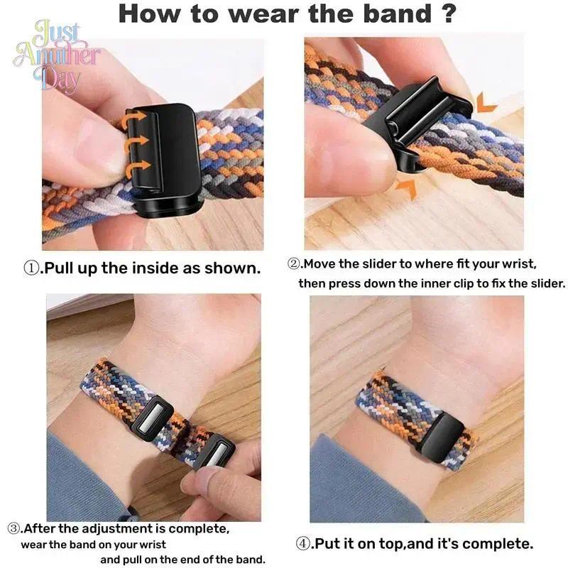 Braided Elastic Apple Watch Band – Stretch Comfortable Strap Compatible with Series & Ultra (40–49mm)