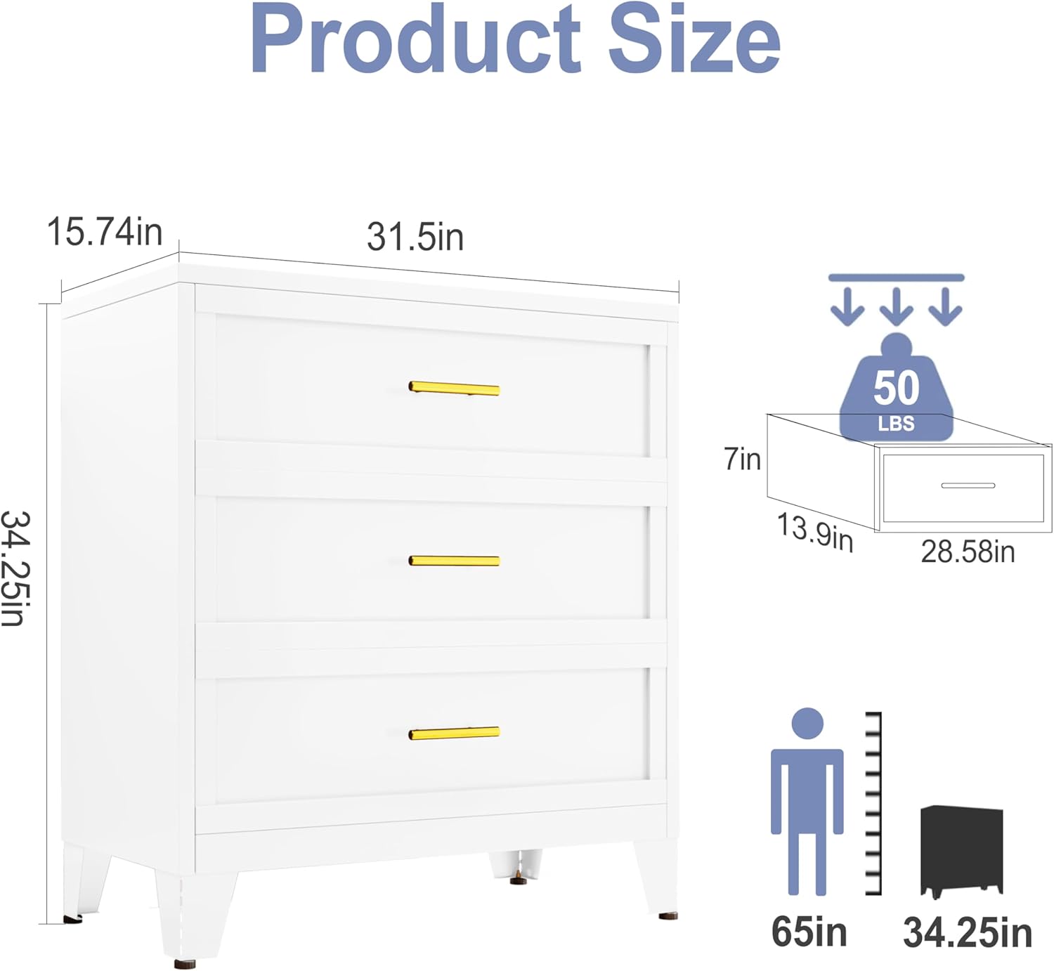 Metal Dresser Chest of Drawers, Filing Cabinet with Drawers for Home Office Collection and Storage Small Size Files furniture mothersdaygift