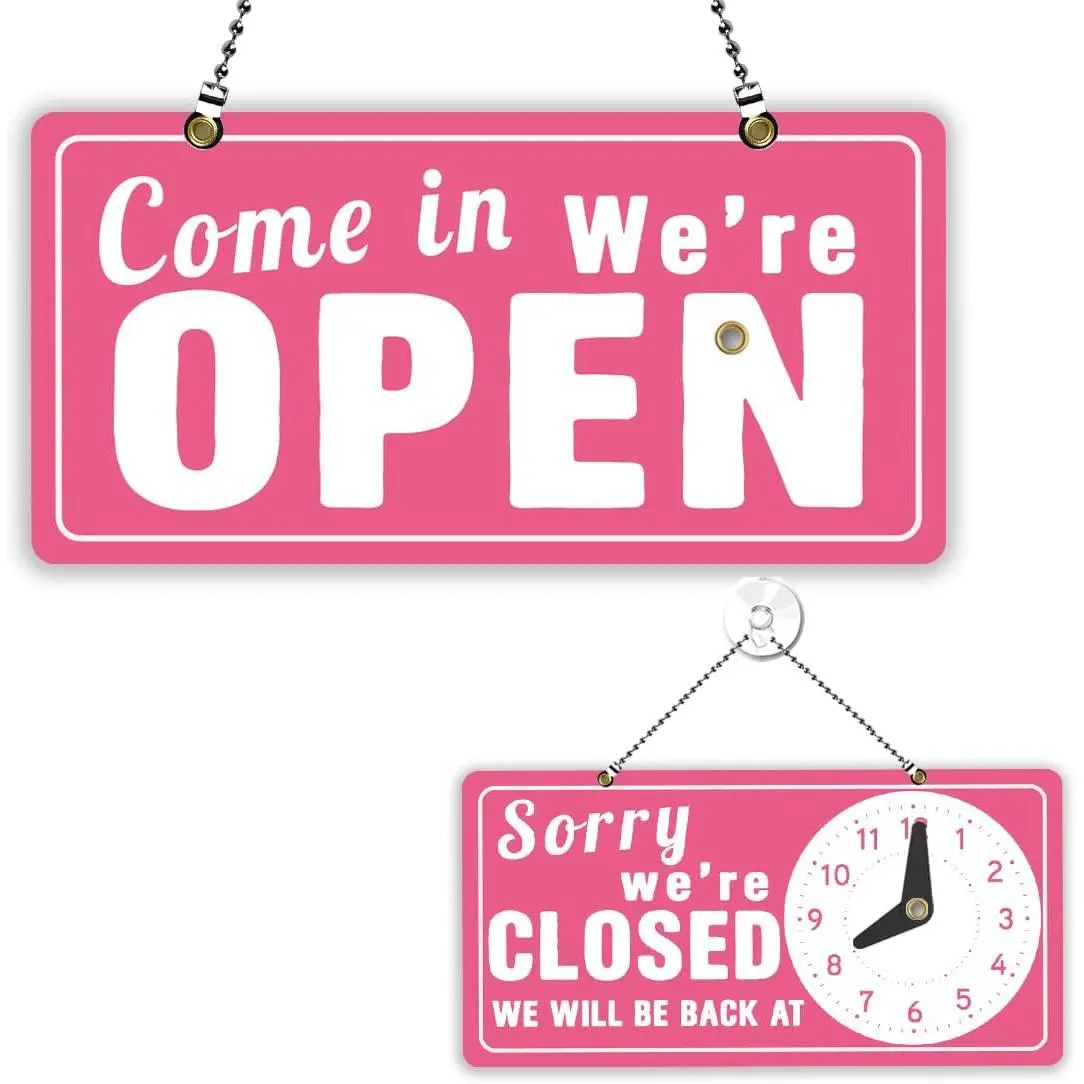 Open Closed Sign Double Sided We Are Open Closed Sign Creative Business Hours  Plaque for Retail Store Bar Bakery Shop Window Wall  Door with Chain