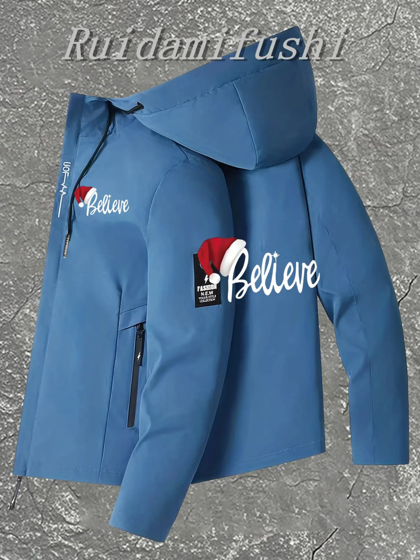Spring Autumn Hooded Jacket, Unisex Outdoor Functional Windbreaker, Breathable Durable Graphic Print, Versatile Casual Top