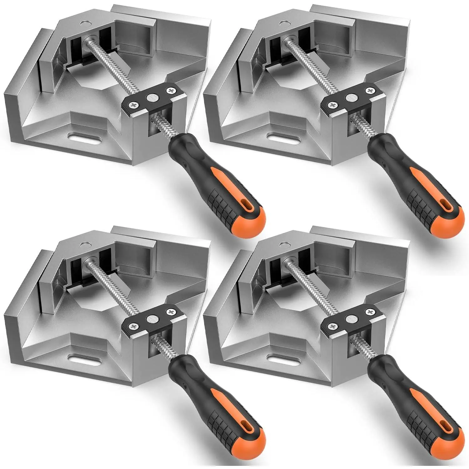 Right Angle Clamp, [4 PACK] Single Handle 90 °     Aluminum Alloy Corner Clamp, Clamps  Woodworking Adjustable Swing Jaw, Woodworking Tools Photo Frame Vise Holder, Gifts  Men Dad