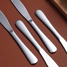 Dinner Knives Set Of 6, Stainless Steel Shiny Mirror Dinner Knife, Butter Knife Spreader Table Knives Sturdy And Dishwasher Safe Birthday