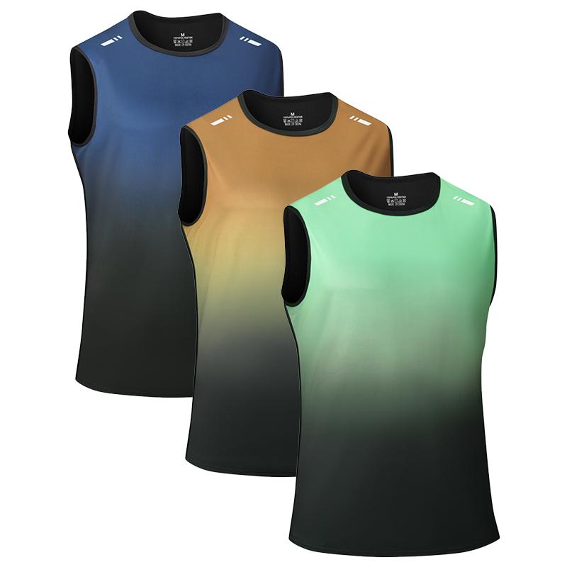 1/3 Pack Men's Gradient Sleeveless Gym Tank Tops, Quick Dry Moisture Wicking Athletic Workout Vests, Summer Casual Streetwear Sportswear Multiple Colors 1/3 Pack Men's Gradient Sleeveless Gym Tank Tops, Quick Dry Moisture Wicking Athletic Workout Vests, Summer Casual Streetwear Sportswear Multiple Colors