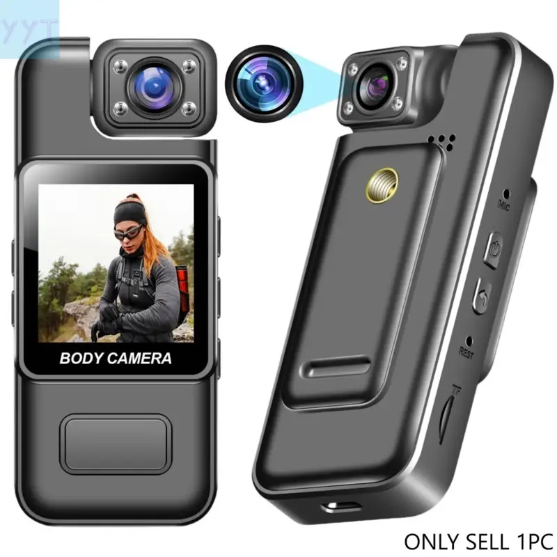 YYT1 1080P Camera Rotatable Lens Wireless WiFi Connection Portable Body Recorder HD Video Camera Outdoor Cycling Travel Daily Wear Wearable Recording Camera Video Camcorder Wireless Action Camera