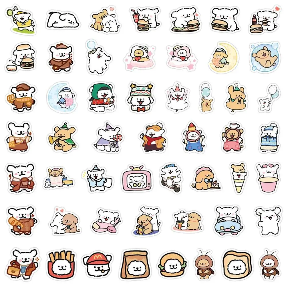 105Pcs Korean Lovely Healing System Dog Stickers Hand Account Phone Case Trolley Box Waterproof Adhesive Stickers Gift