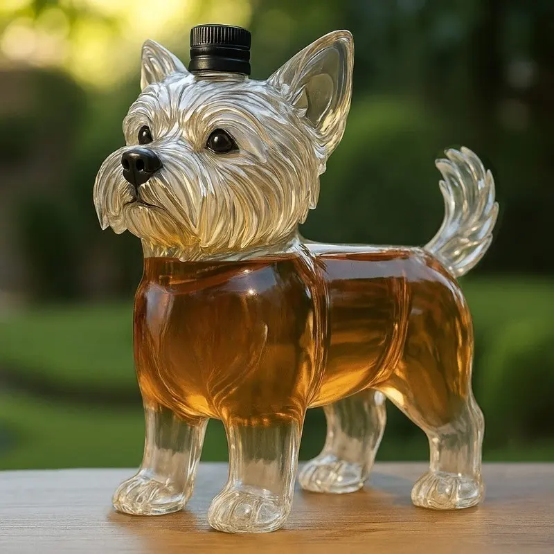 1pc Dog Whiskey Infusion Bottle, Glass Sealed Infusion Jar, West Highland Terrier Whiskey Bottle, Perfect for Home Use, Glass Storage Jars