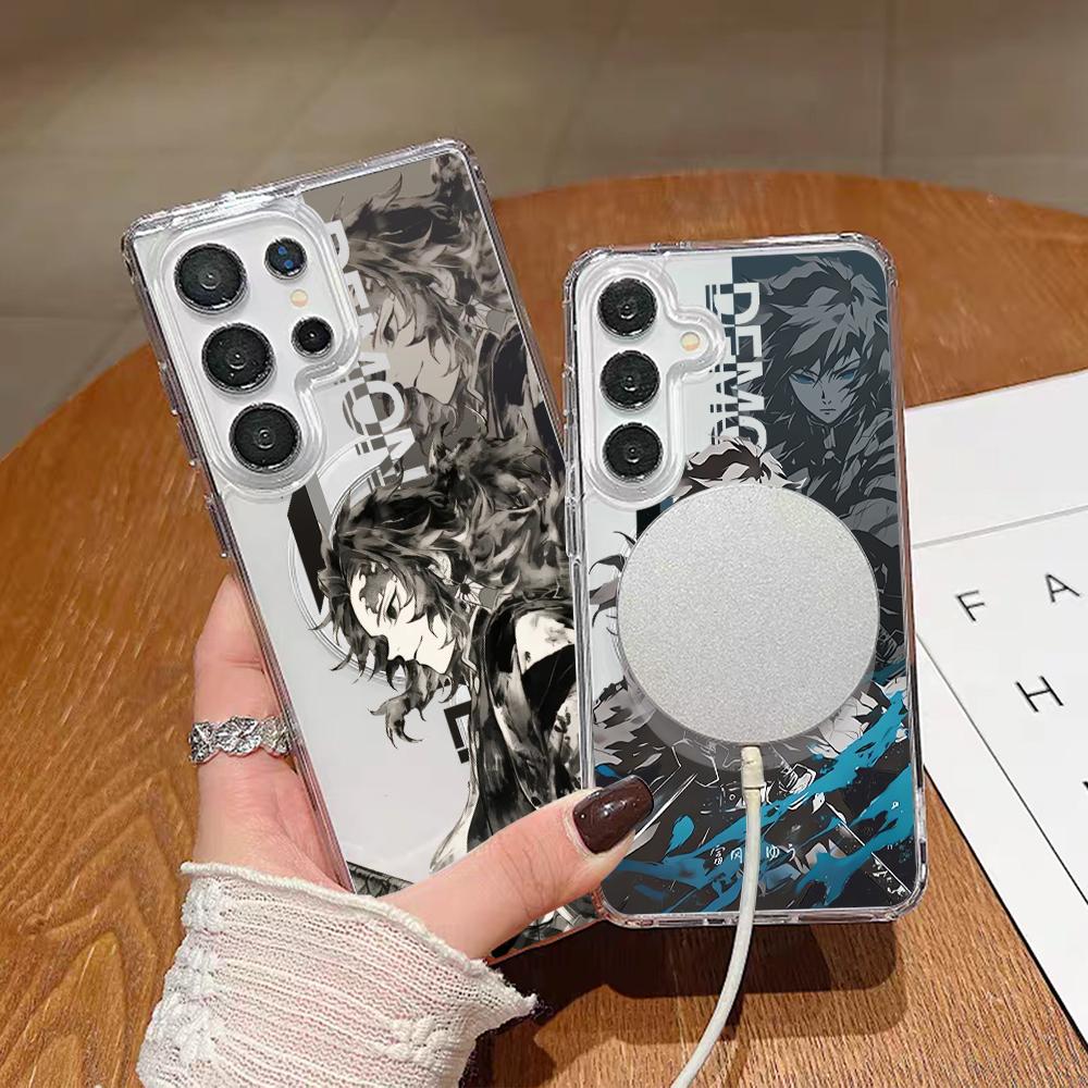 [Galaxy S26NEW]Demon Slayer Magnetic phone Case for Samsung S26/S25/S24/S23/S22/S21/S20/S10/NOTE20/NOTE10/NOTE9/PLUS/ULTRA/FE/A57/A56/A55/A54/A37/A36/A35/A34/A26/A25/A24/A23/A17/A16/A15/A14/A07/A06/A05,MagSafe gifts Transparent Shockproof Protective Cover