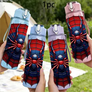 1pc Spider Web Spider, 750Ml 26Oz Colorful Plastic Sports Water Bottle, Cute Print, Leak-Proof with Pop-Up Lid, Ideal for Outdoor Sports Like Running, Cycling, And Adventures, Perfect Gift for Birthdays, Valentine'S Day, April Fool'S Day, And Easter