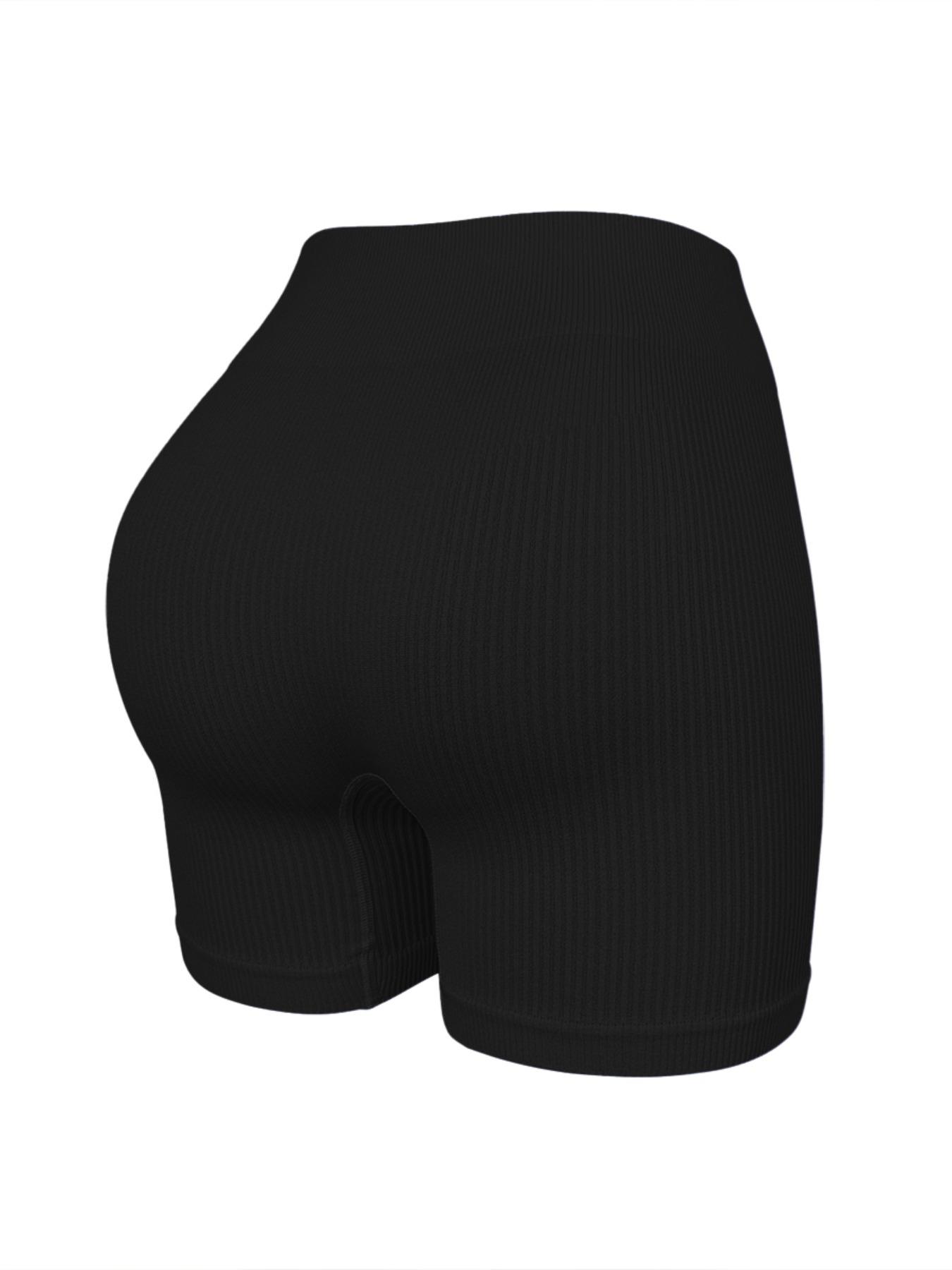 Women's Solid High Waist Sports Gym Shorts, High Stretch Shorts, Casual Comfy Breathable Seamless Skinny Biker Shorts for Gym Workout Cycling Running, Summer Outfits 2024, Women Sport & Outdoor Clothing for Summer