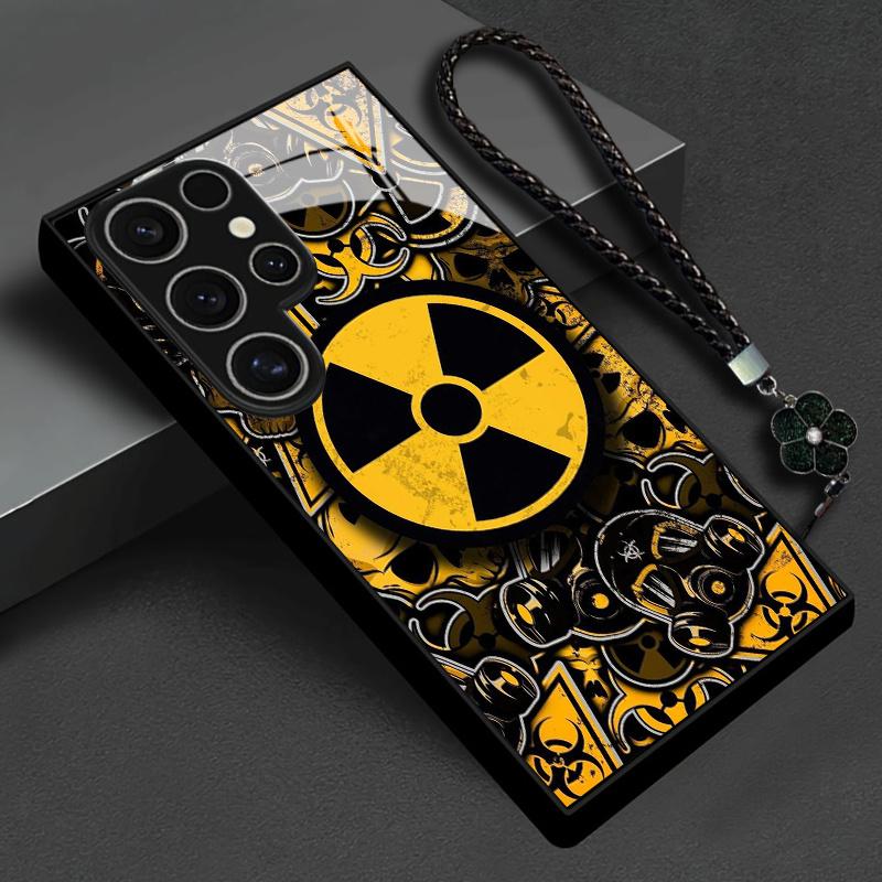 High-Quality Glass Phone Case with a Nuclear Radiation Warning Wallpaper Design, Suitable for Samsung Galaxy S26 S25 S24 S23 S22Pro S21 S20 Fe Plus Ultra Pro A56 A55 A54 A53 A52 A51 A36 A35 A34 A32 A26 A25 A24 A23 A16 A15 A14 A06 A05 A03s