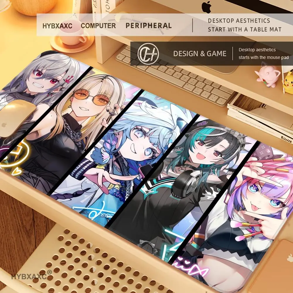 HYBXAXC VSPO Rubber Mouse Pad VTuber Virtual YouTuber Large Mousepad XXL Padding Computer Keyboard Mat Anime Pc Gaming Accessories Mat